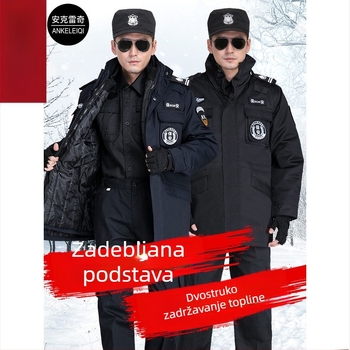 Zimska sigurnosna jakna s debelim podstavom, srednje duljine, reflektirajuća radna jakna, višefunkcionalni topli komad od pamukove smjese