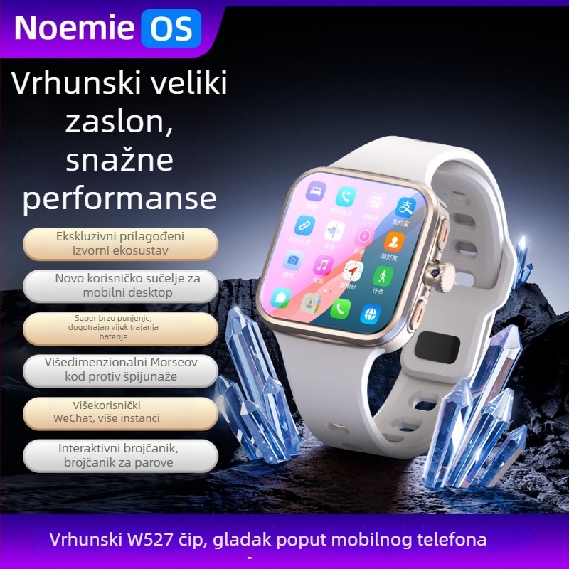 Nova S100 pametni sat s širokim zaslonom, 5G, utor za karticu, W527 čip vrhunske klase, otključavanje otiskom prsta, dodirni zaslon, sat s telefonskim funkcijama