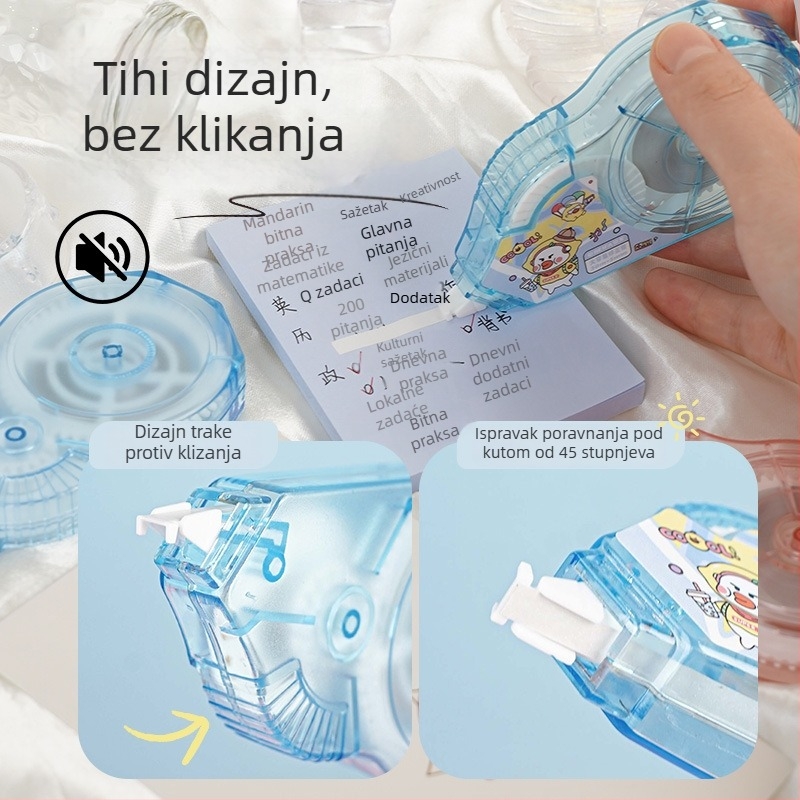 Beifa Xili Cartoon Korekcijska traka velike kapacitete za učenike, tiha, kompatibilna s različitim pisaćim alatima