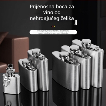 Prenosna flaska od nehrđajućeg čelika za alkohol, kapacitet 1–20 oz, s logotipom