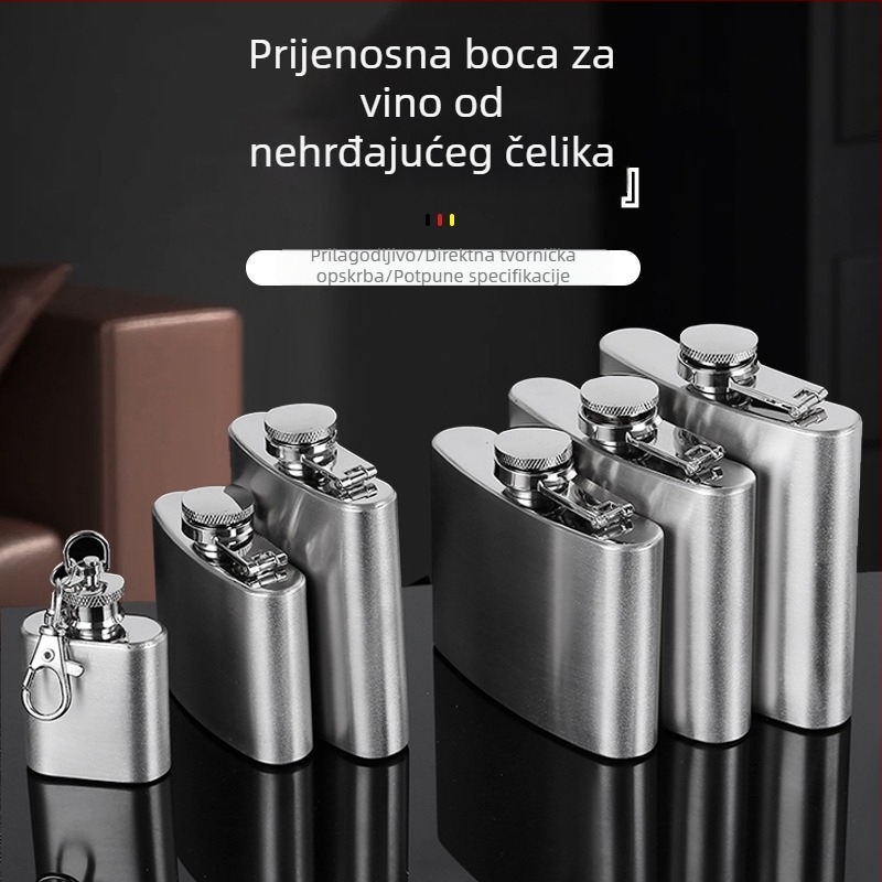 Prenosna flaska od nehrđajućeg čelika za alkohol, kapacitet 1–20 oz, s logotipom