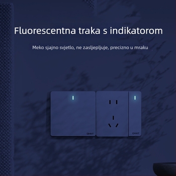 Chint skriveni zidni prekidač i utičnica, ploča od 1 modula, 5 rupa, krem boje, bijela 6C