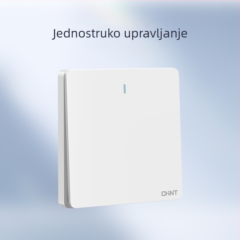 Chint skriveni zidni prekidač i utičnica, ploča od 1 modula, 5 rupa, krem boje, bijela 6C