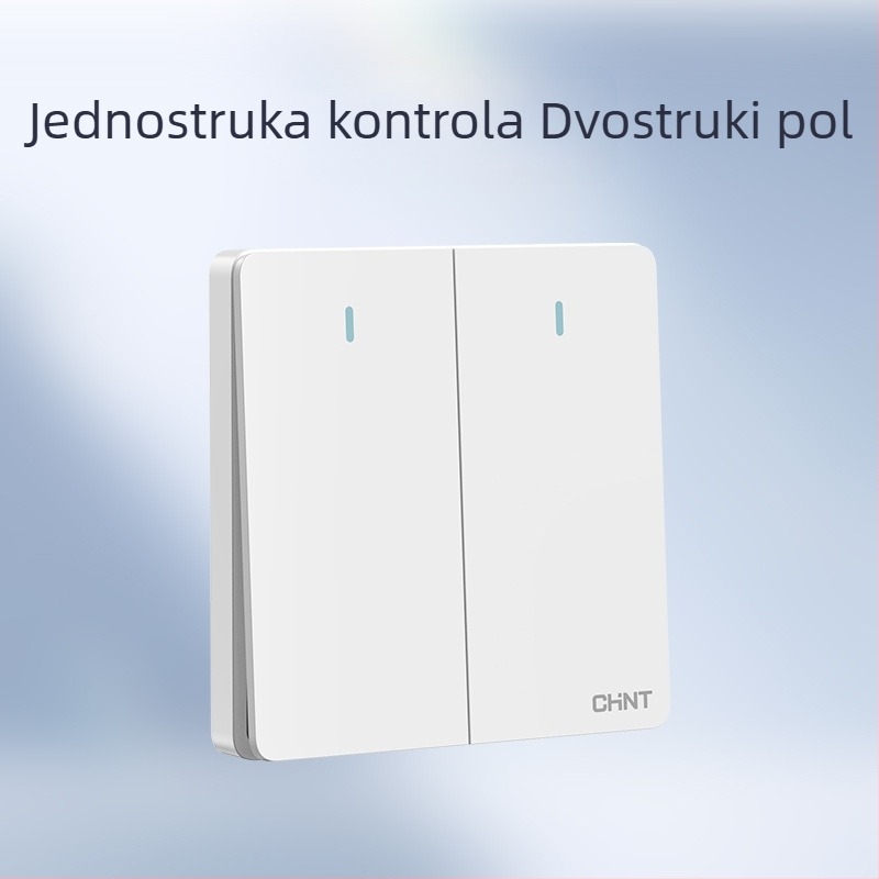 Chint skriveni zidni prekidač i utičnica, ploča od 1 modula, 5 rupa, krem boje, bijela 6C