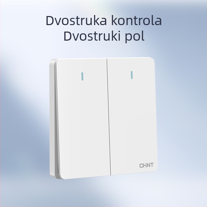 Chint skriveni zidni prekidač i utičnica, ploča od 1 modula, 5 rupa, krem boje, bijela 6C