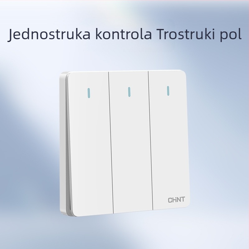Chint skriveni zidni prekidač i utičnica, ploča od 1 modula, 5 rupa, krem boje, bijela 6C