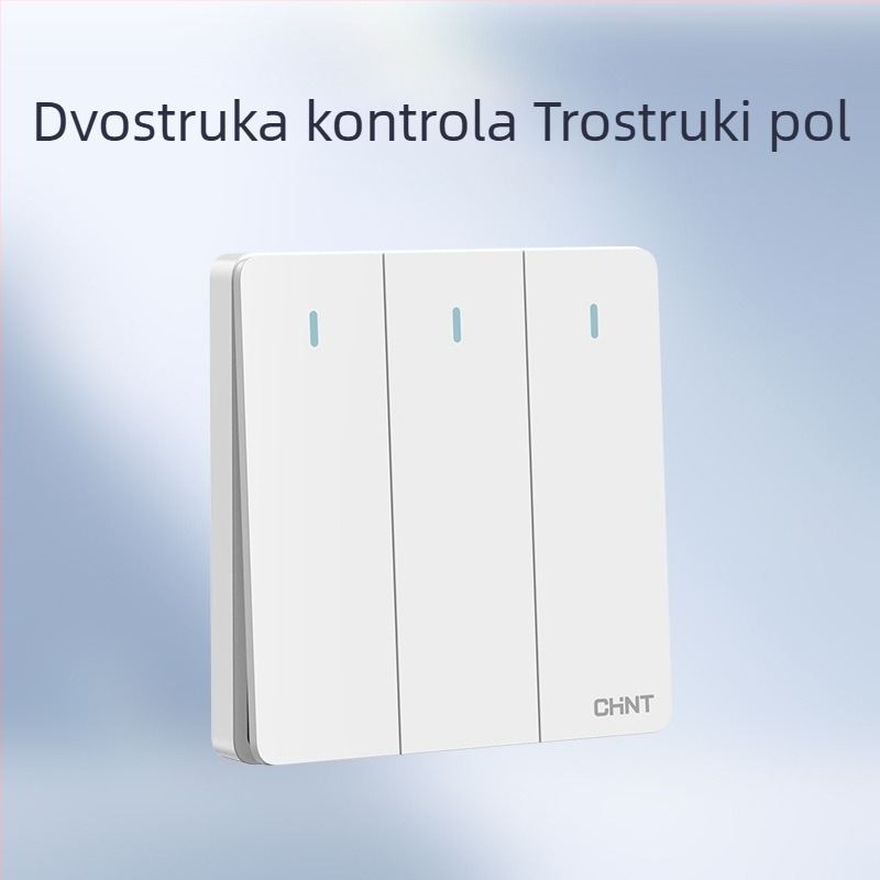 Chint skriveni zidni prekidač i utičnica, ploča od 1 modula, 5 rupa, krem boje, bijela 6C