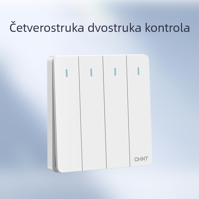 Chint skriveni zidni prekidač i utičnica, ploča od 1 modula, 5 rupa, krem boje, bijela 6C