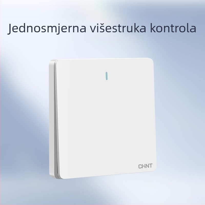 Chint skriveni zidni prekidač i utičnica, ploča od 1 modula, 5 rupa, krem boje, bijela 6C