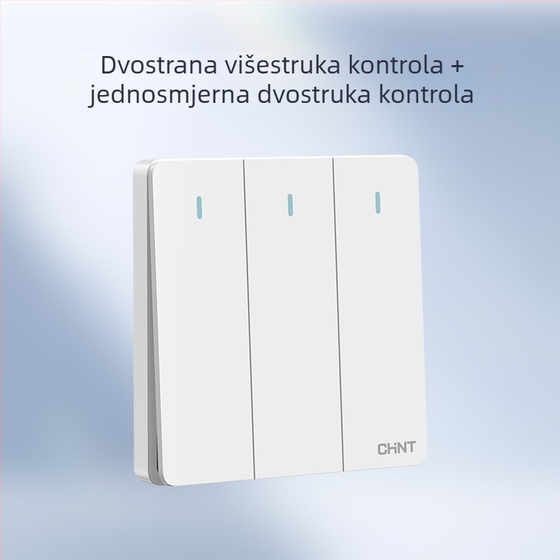 Chint skriveni zidni prekidač i utičnica, ploča od 1 modula, 5 rupa, krem boje, bijela 6C