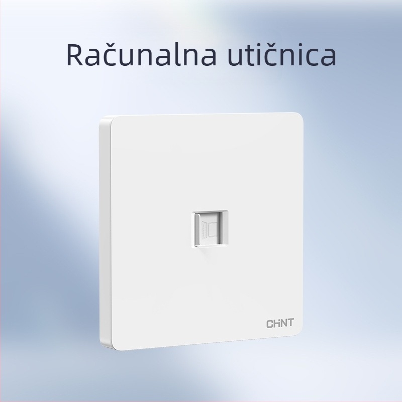 Chint skriveni zidni prekidač i utičnica, ploča od 1 modula, 5 rupa, krem boje, bijela 6C