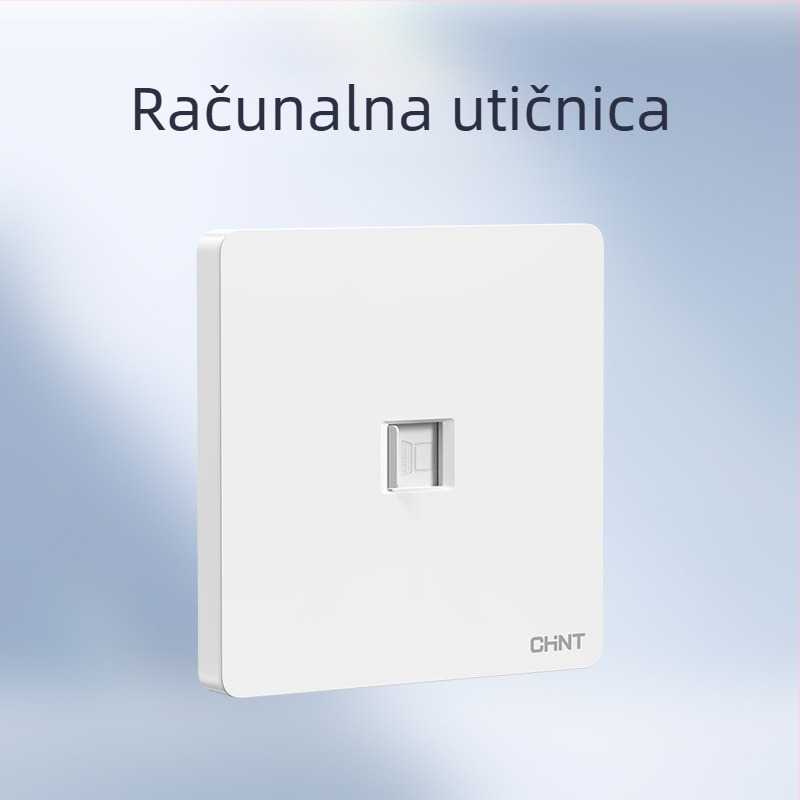 Chint skriveni zidni prekidač i utičnica, ploča od 1 modula, 5 rupa, krem boje, bijela 6C