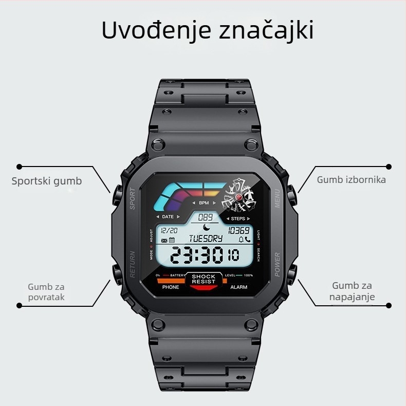 AW39 pametni sat s Bluetooth pozivima, mjerenje pulsa i krvnog tlaka, moderan kvadratni zaslon