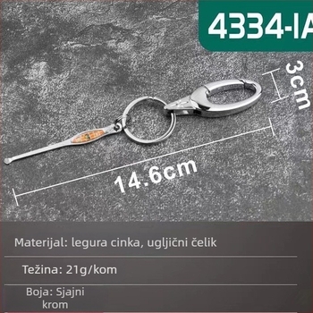 Strong Man Prenosna ušna žličica od nehrđajućeg čelika sa privjeskom za ključeve