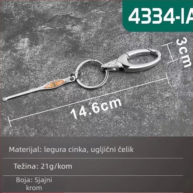 Strong Man Prenosna ušna žličica od nehrđajućeg čelika sa privjeskom za ključeve