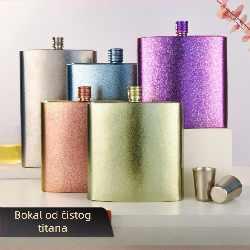 Prijenosna boca od čistog titana za vino, 2,5 kg, barilnog stila, za kućnu upotrebu.
