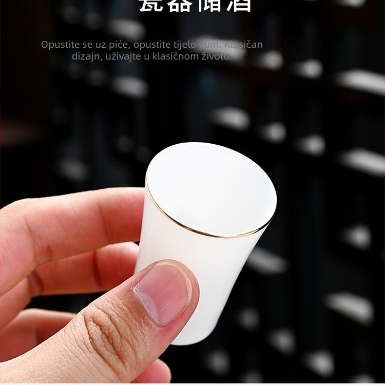 Bijeli porculanski keramički set za vino, posuda za vino, mini čašice soju, čaše za sake, čaše za bijelo vino, posuđe za vino, kutija s logotipom