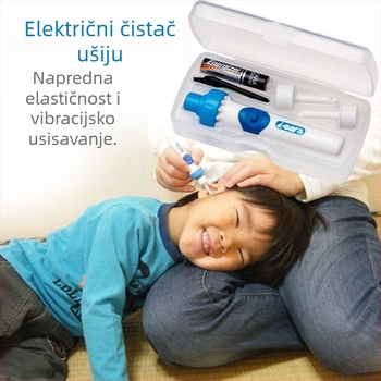 Automatski čistač uha s uklanjanjem ušnog voska, električni čistač uha, set ušnih žlica, nehrđajući čelik, grafitno siva