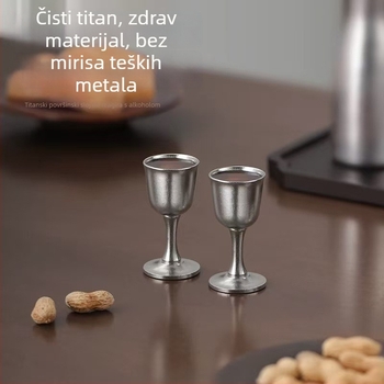 Set čistog titana: dekantor i čaše za vino i sake, japanskog stila, s poklon kutijom