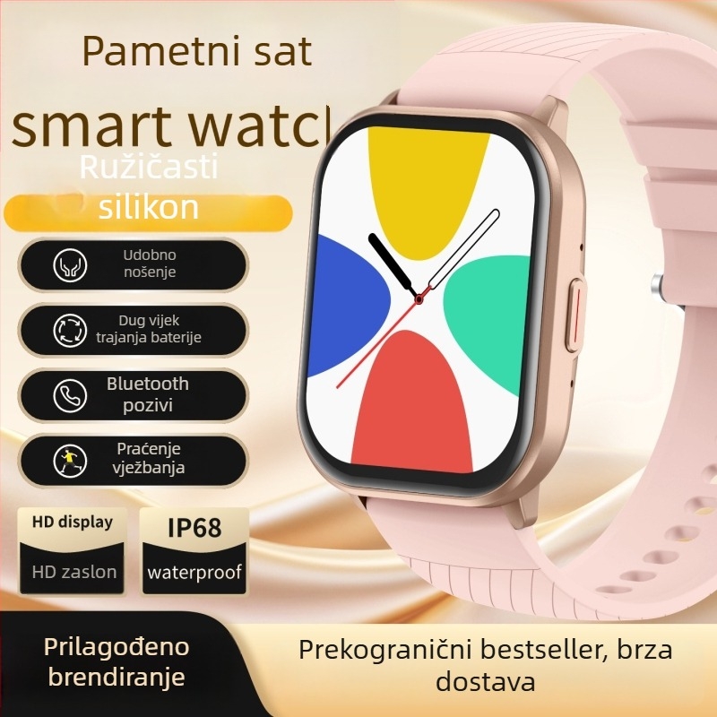 Pametni sat 2025, novi model, 2,01 inča HD zaslon, IP68 vodootporan, Bluetooth pozivi, sportski dizajn