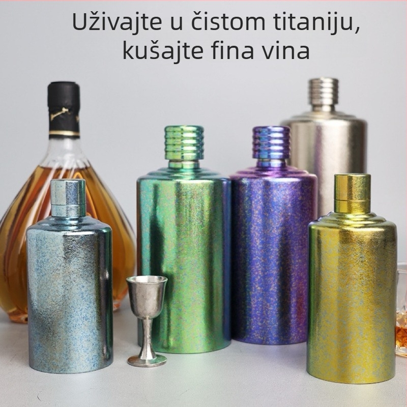 Bočica za vino od čistog titana, prijenosna za vanjsku upotrebu, lagana, zapečaćena, 1 kg