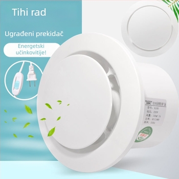 Ventilator za kupaonicu, tih dvostrani ispušni ventilator, zidni/prozorski tip, kućna upotreba, kuhinja, daljinski upravljač