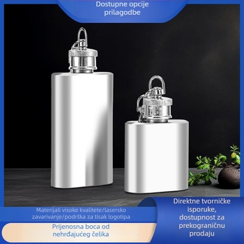 Dashun nehrđajući čelik kamping flaša s privjeskom za ključeve, 1-2 oz