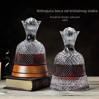 Rotirajući kristalni dekanter za crveno vino, luksuzan kućni dekantor, kapacitet 1000 ml i više