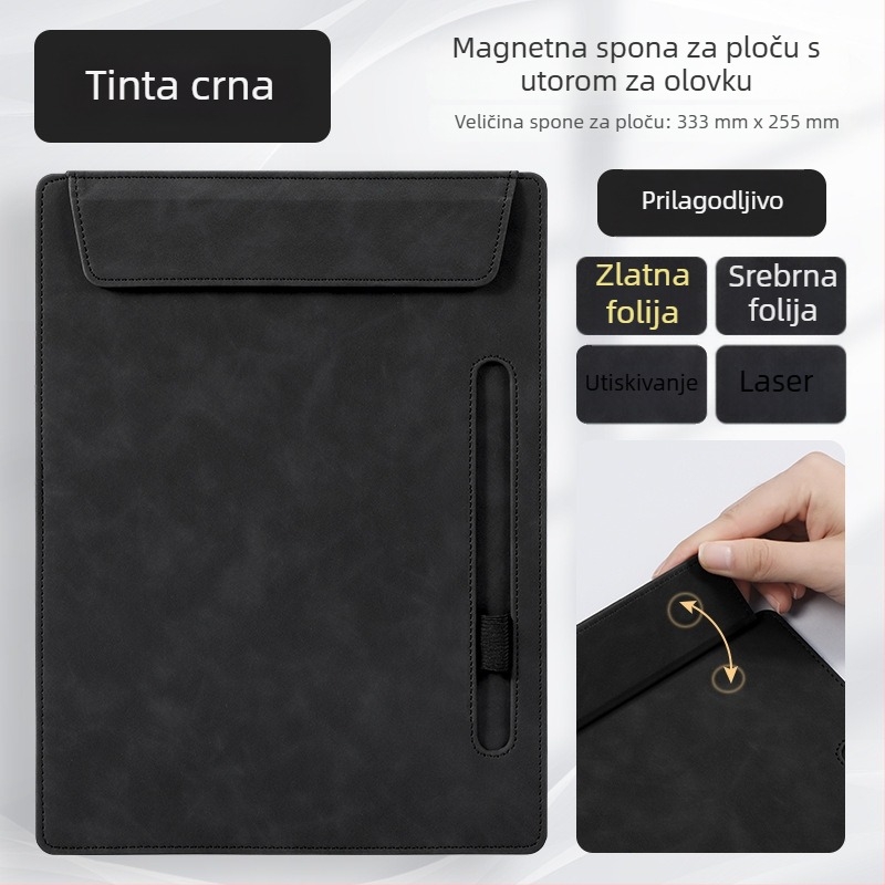A4 kožna mapa s vlastitim logotipom za konferencije, blok za pisanje i podmetač za čaše