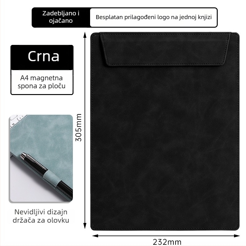 A4 kožna mapa s vlastitim logotipom za konferencije, blok za pisanje i podmetač za čaše