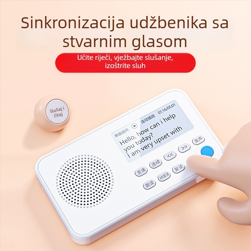 Famous School Hall uređaj za učenje engleskog jezika za slušanje, sinkroniziran s udžbenicima, prijenosni MP3 rekordér i player, model K15