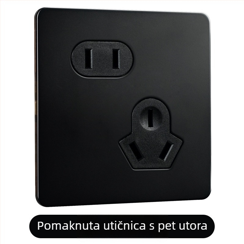 Ploča prekidača od mjeda s polugom, crni metalni priključak, retro industrijskog stila, 86x86 mm