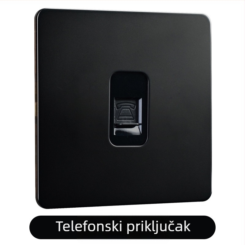 Ploča prekidača od mjeda s polugom, crni metalni priključak, retro industrijskog stila, 86x86 mm