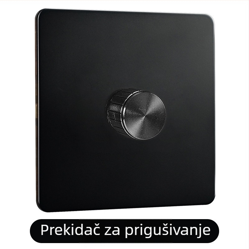 Ploča prekidača od mjeda s polugom, crni metalni priključak, retro industrijskog stila, 86x86 mm