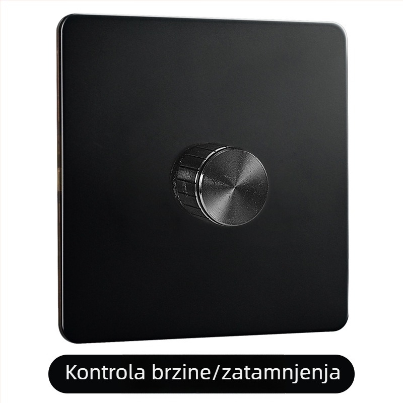Ploča prekidača od mjeda s polugom, crni metalni priključak, retro industrijskog stila, 86x86 mm