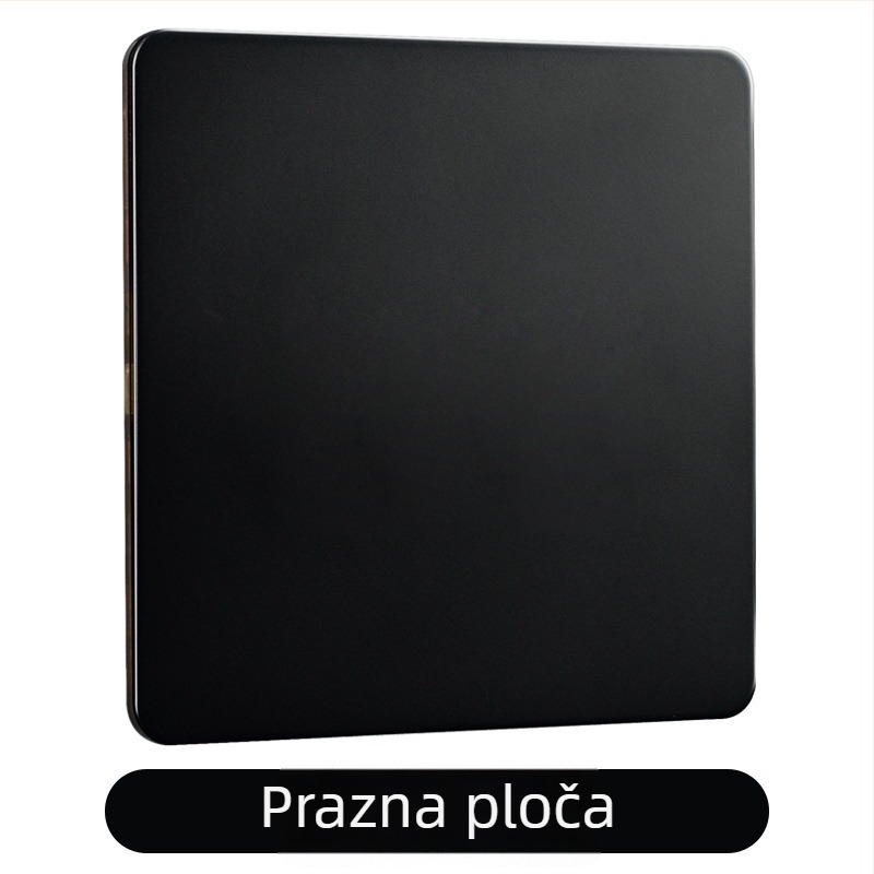 Ploča prekidača od mjeda s polugom, crni metalni priključak, retro industrijskog stila, 86x86 mm