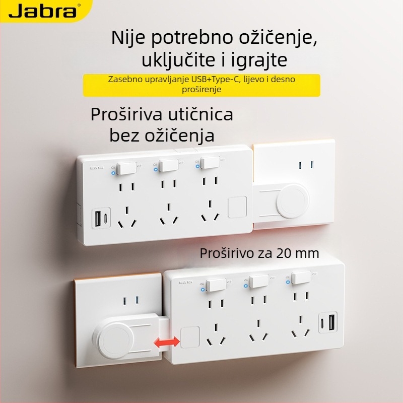 USB zidna produžna utičnica s više izlaza, višenamjenski produžni blok
