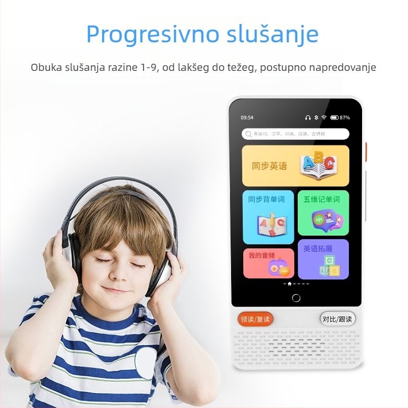 Uređaj za učenje engleskog jezika s funkcijom ponavljanja, za učenike od osnovne do srednje škole, vježbanje slušanjem