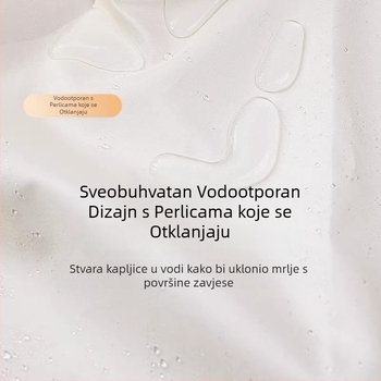 Poliesterska zavjesa za tuširanje, vodonepropusna, bez bušenja, pregradna zavjesa za kupaonicu i WC, otporna na plijesan