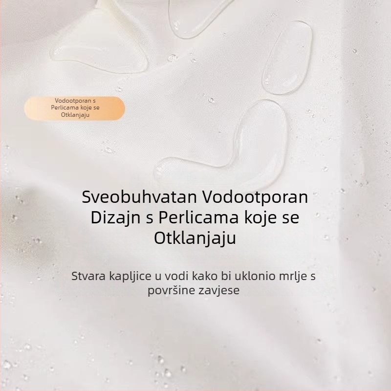 Poliesterska zavjesa za tuširanje, vodonepropusna, bez bušenja, pregradna zavjesa za kupaonicu i WC, otporna na plijesan