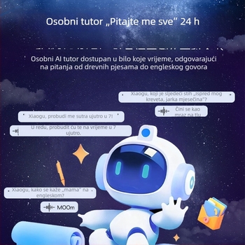 AI robot-prijatelj vremena s inteligentnim glasovnim dijalogom, budilicom, uređajem za učenje i noćnom lampom