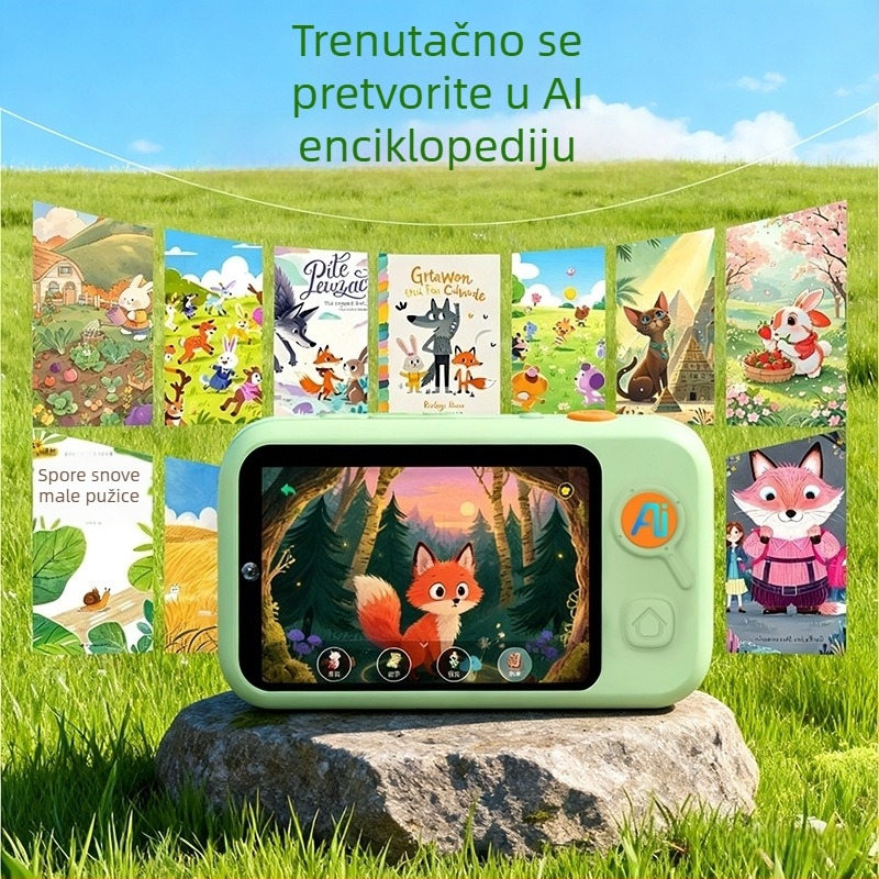AI uređaj za učenje za djecu, uređaj za učenje i vježbu s umjetnom inteligencijom, kamera prepoznavanja slika, edukativna priča-igračka