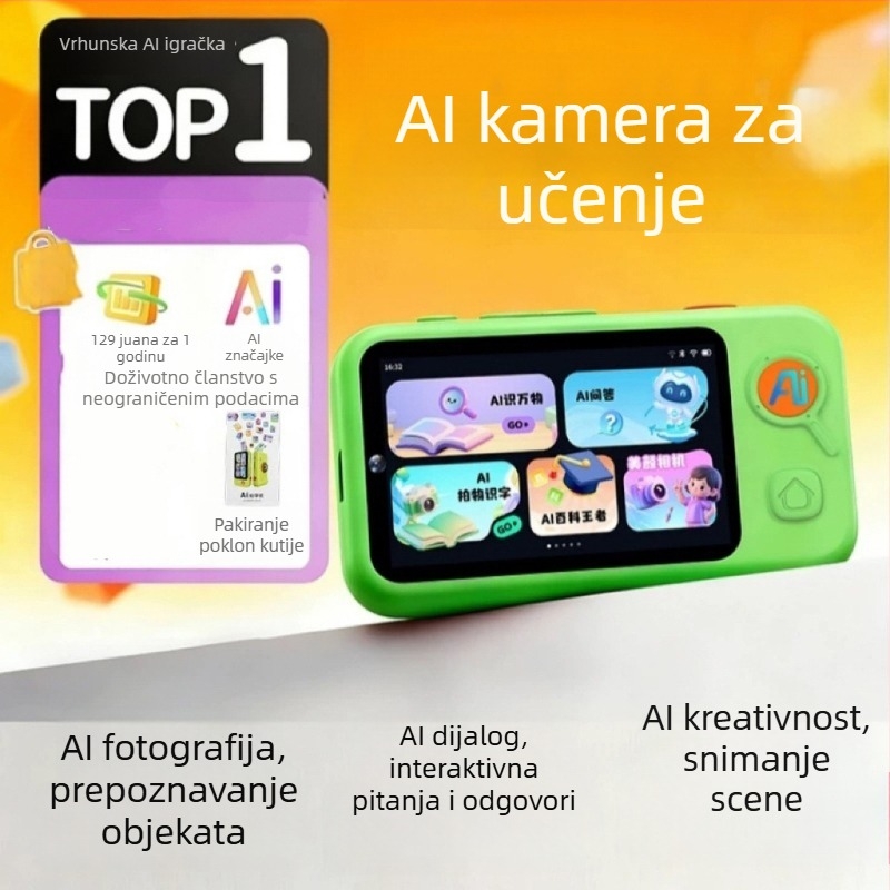 AI uređaj za učenje za djecu, uređaj za učenje i vježbu s umjetnom inteligencijom, kamera prepoznavanja slika, edukativna priča-igračka