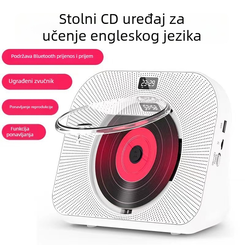 Prijenosni engleski CD ponavljač sa Bluetooth zvučnikom, prijenosni album, pametni CD uređaj za prenatalnu edukaciju, visokokvalitetan zvuk