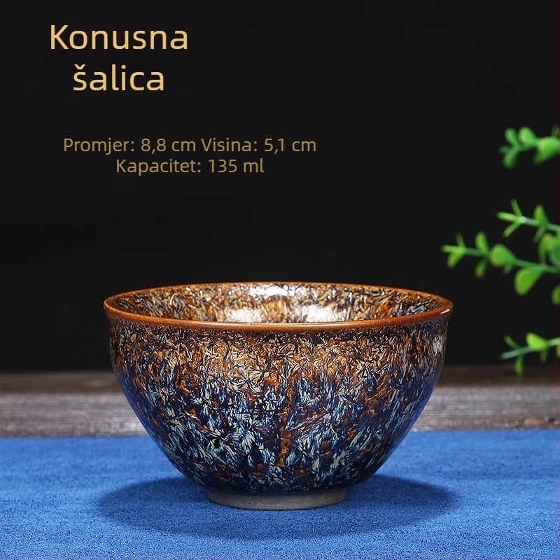 Pozlaćena keramička šalice za čaj, kućna uporaba, kreativna ručna izrada, personalizirana šalica za čaj, u zdravlju – darovni set
