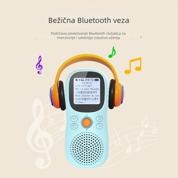 Pametan džepni Bluetooth uređaj za englesko slušanje i učenje, za učenike, 16 GB pohrane, mono zvuk, ponovno punjiva baterija, ABS kućište, plava ili ružičasta