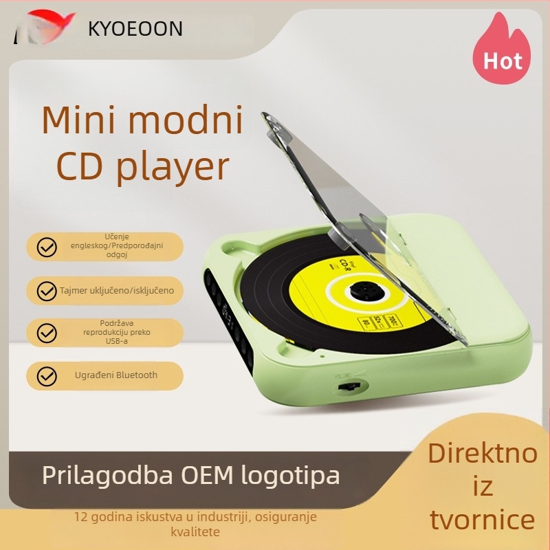 Kućni Bluetooth mini prijenosni CD player MP3 reprodukcija i funkcija učenja i ponovnog slušanja