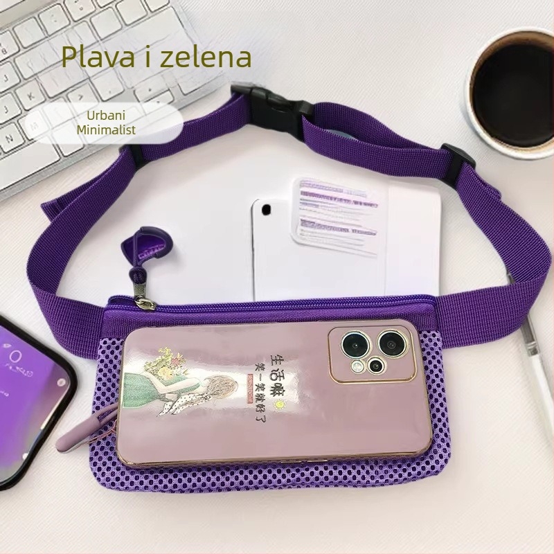 Prilagodljiva dječja crossbody torbica s prozračnim dizajnom i izrezima za učni uređaj