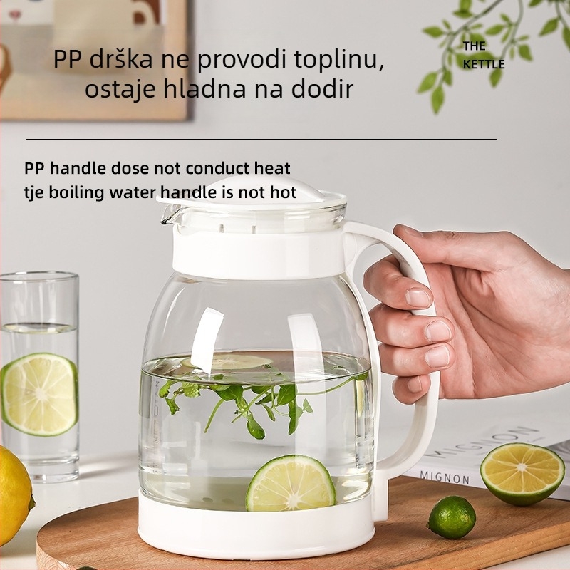Staklena kanvica za vodu velike kapacitete – set s čajnikom za kućnu uporabu