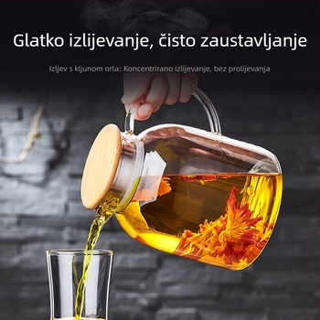 Kantica od borosilikatnog stakla za hladnu vodu, kućna upotreba, zagrijava se na električnoj keramičkoj ploči, velika kapaciteta, pogodna za sokove i hladna pića